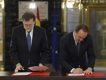 Rajoy y el presidente de UPN, Javier Esparza Rajoy y el presidente de UPN, Javier Esparza