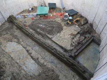 El acueducto descubierto en unas obras del Metro de Roma