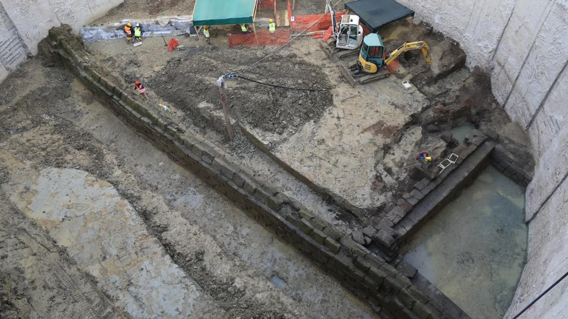 El acueducto descubierto en unas obras del Metro de Roma El acueducto descubierto en unas obras del Metro de Roma