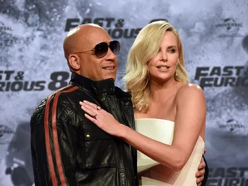 Vin Diesel y Charlize Theron durante la promoción Vin Diesel y Charlize Theron durante la promoción