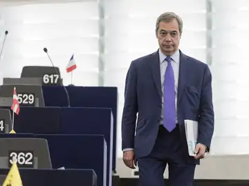 El europarlamentario del partido UKIP Nigel Farage en el Parlamento Europeo El europarlamentario del partido UKIP Nigel Farage en el Parlamento Europeo
