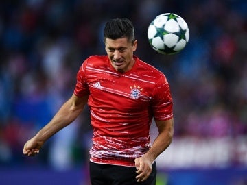 Lewandowski en un entreamiento