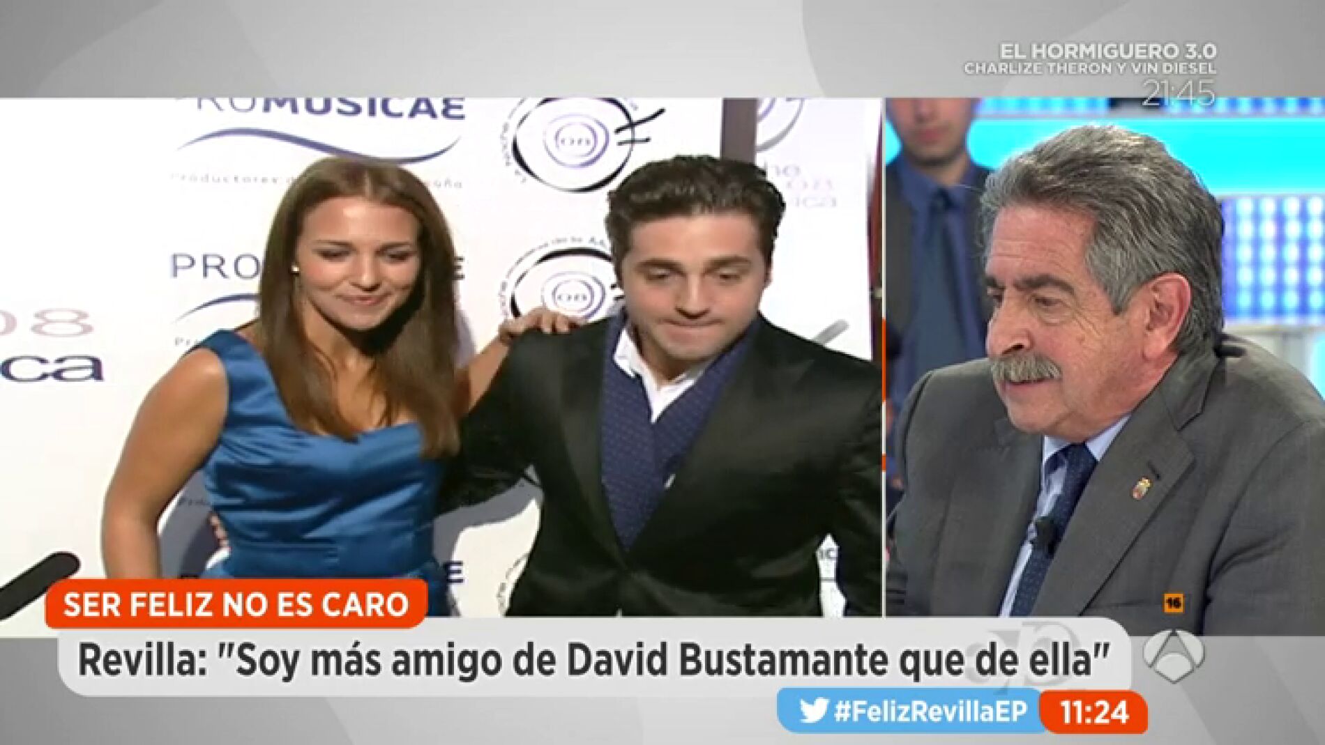 Frame 64.31238 de: Miguel &Aacute;ngel Revilla sobre la separaci&oacute;n de Paula Echeverr&iacute;a y David Bustamante: "Es un matrimonio de riesgo, &eacute;l cantante y ella actriz.