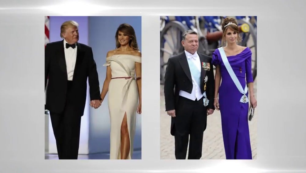 Frame 8.536291 de: Melania Trump ejerce como primera dama junto a la reina Rania de Jordania