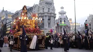 Procesión en Madrid durante la Semana Santa