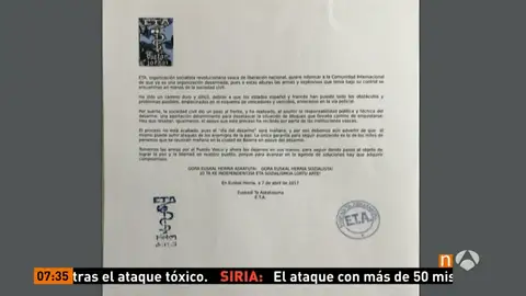 Comunicado de ETA Comunicado de ETA