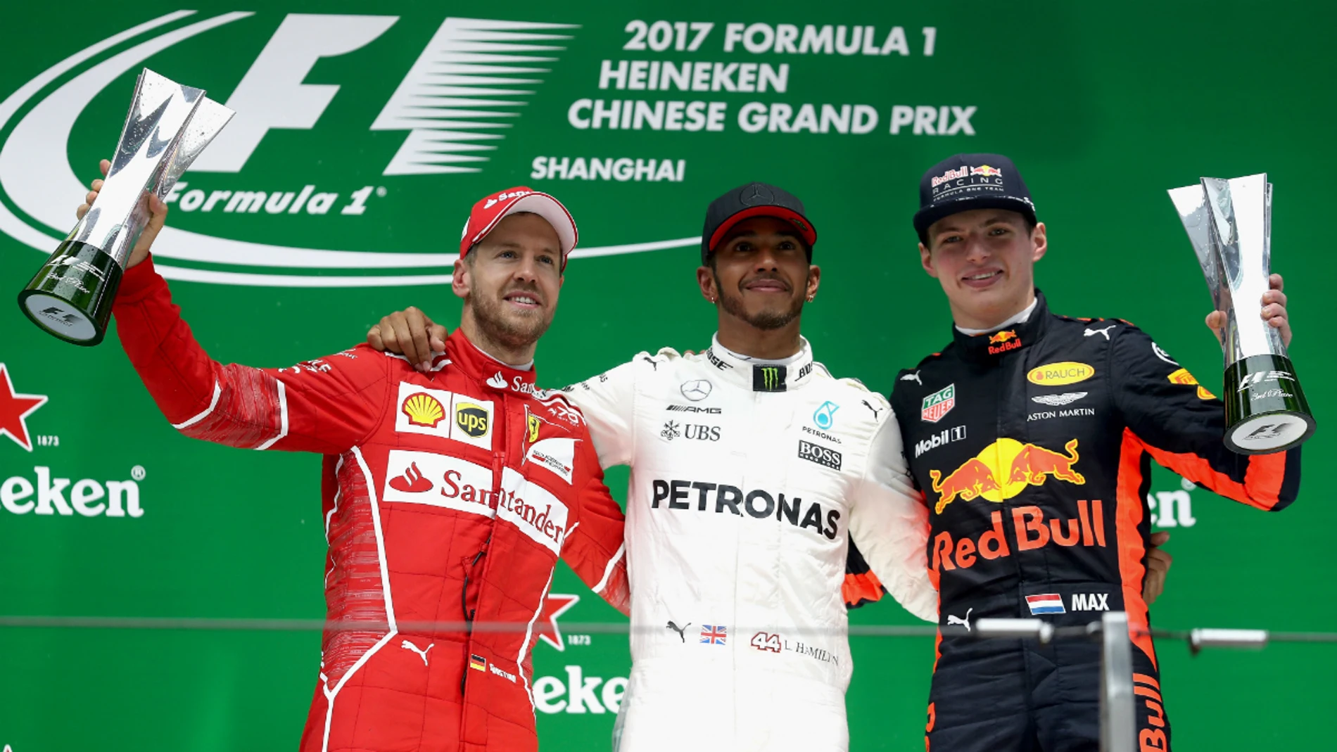 Vettel, Hamilton y Verstappen, en el podio de China