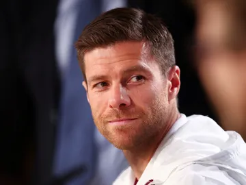 Xabi Alonso, durante la rueda de prensa Xabi Alonso, durante la rueda de prensa