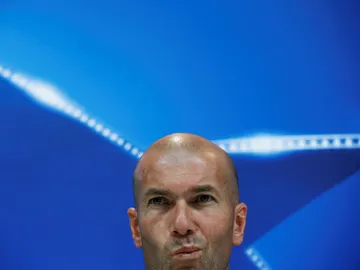 Zidane, durante la rueda de prensa Zidane, durante la rueda de prensa
