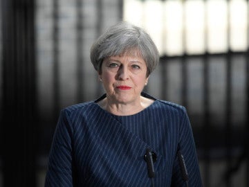 Theresa May, durante el anuncio de adelanto electoral