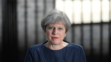 Theresa May, durante el anuncio de adelanto electoral