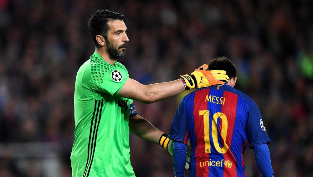 Buffon y Leo Messi