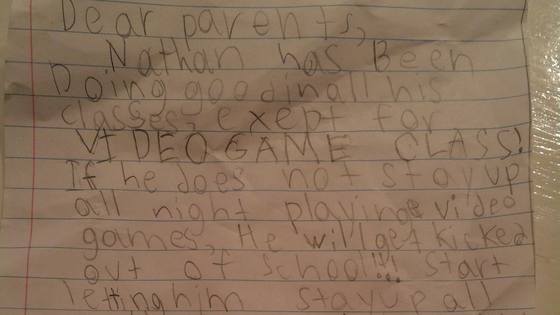 La carta del niño de siete años La carta del niño de siete años
