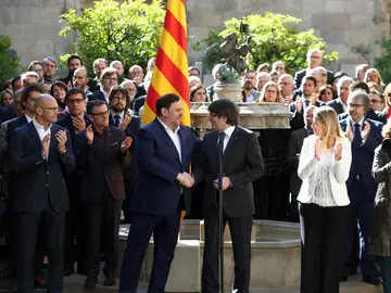 Puigdemont y Junqueras en Cataluña Puigdemont y Junqueras en Cataluña