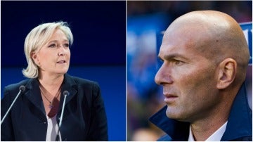 Marine Le Pen y Zinedine Zidane