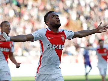 Thomas Lemar celebrando un gol Thomas Lemar celebrando un gol