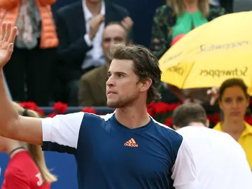 Dominic Thiem saludando al público del Conde de Godó Dominic Thiem saludando al público del Conde de Godó