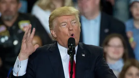 El presidente estadounidense, Donald Trump, en un acto en Harrisburg, Pennsylvania El presidente estadounidense, Donald Trump, en un acto en Harrisburg, Pennsylvania
