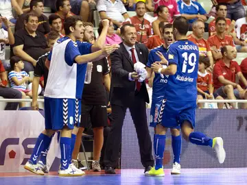 Los jugadores de Inter Movistar celebran su triunfo Los jugadores de Inter Movistar celebran su triunfo