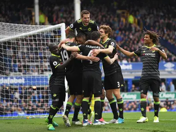 Los jugadores del Chelsea celebrando un gol Los jugadores del Chelsea celebrando un gol
