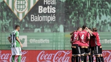 Los jugadores del Alavés celebrando un gol frente al Betis