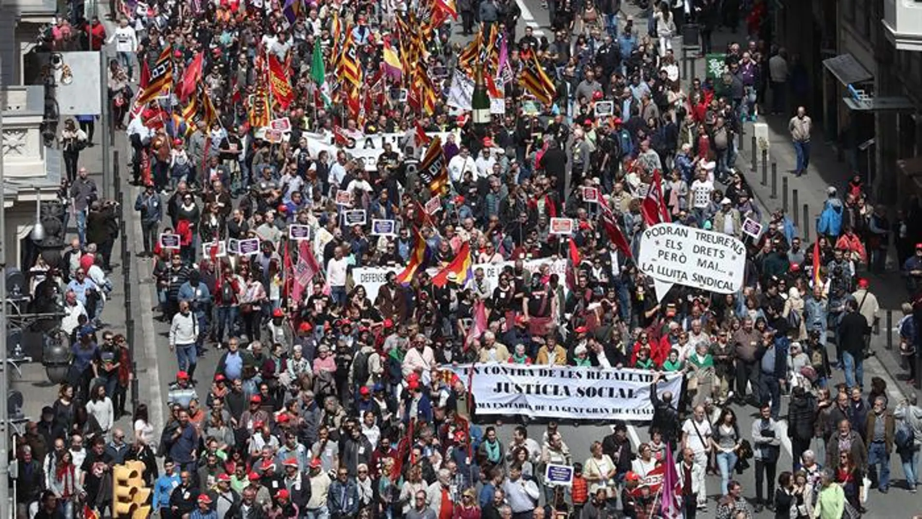 Manifestación en Barcelona por el Día del Trabajo Manifestación en Barcelona por el Día del Trabajo