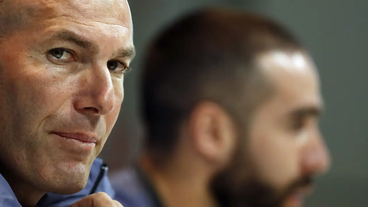 Zidane, en rueda de prensa con Carvajal