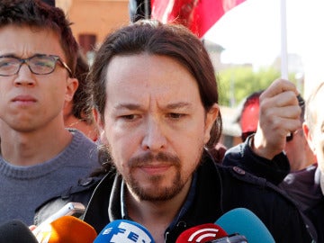 Pablo Iglesias e Íñigo Errejón en la manifestación del Día del Trabajo