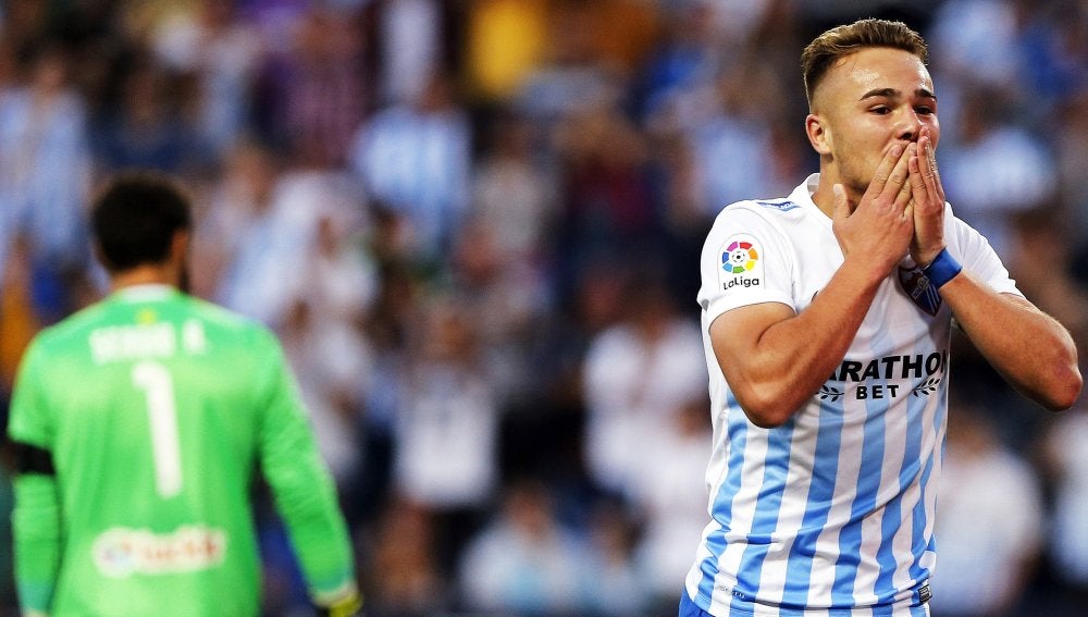 Ontiveros celebra su gol ante el Celta de Vigo