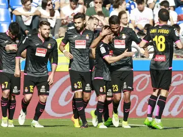 El Espanyol celebra un gol El Espanyol celebra un gol