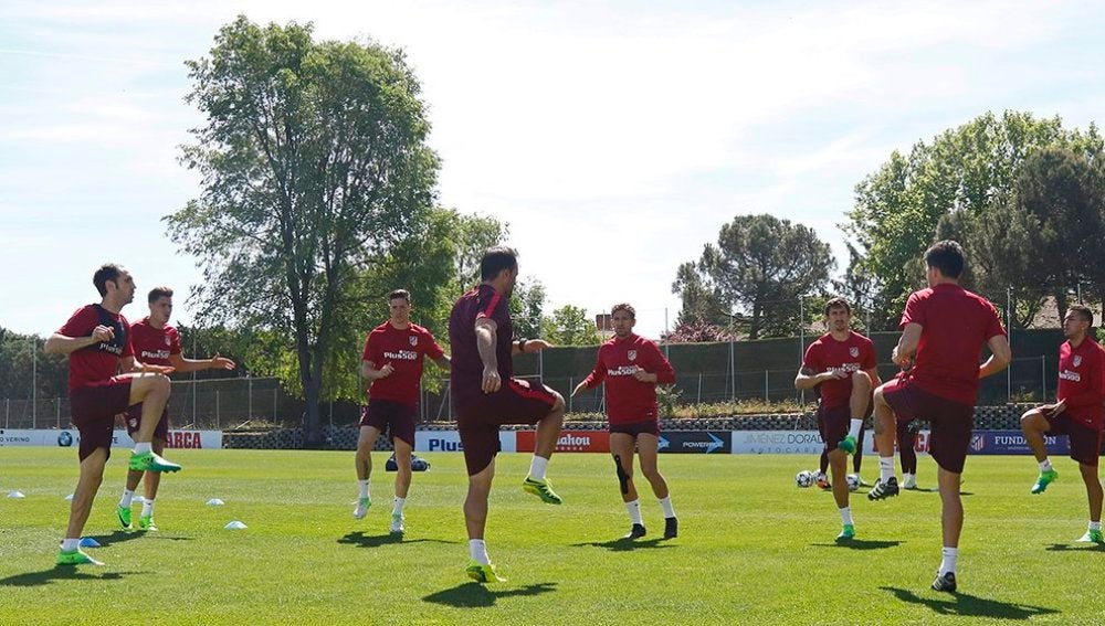 El Atlético, en un entrenamiento