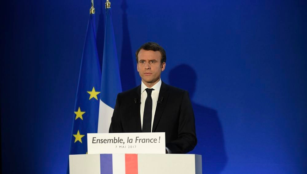 Emmanuel Macron tras ganar las elecciones