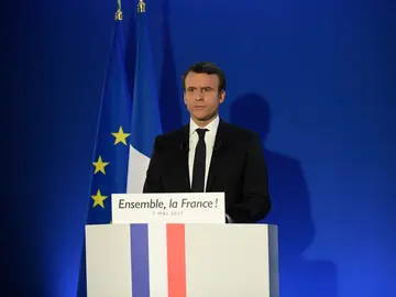 Emmanuel Macron tras ganar las elecciones Emmanuel Macron tras ganar las elecciones