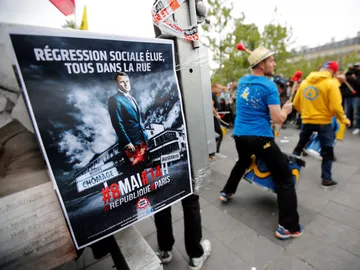 Protesta contra Emmanuel Macron en París Protesta contra Emmanuel Macron en París