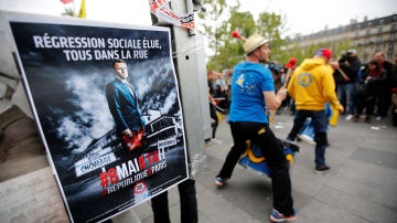 Protesta contra Emmanuel Macron en París