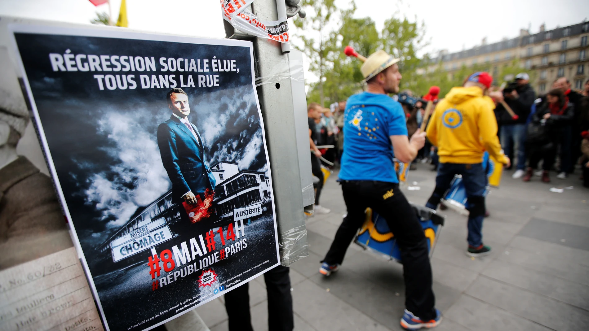 Protesta contra Emmanuel Macron en París Protesta contra Emmanuel Macron en París