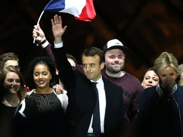 Emmanuel Macron tras su victoria en las elecciones en Francia
