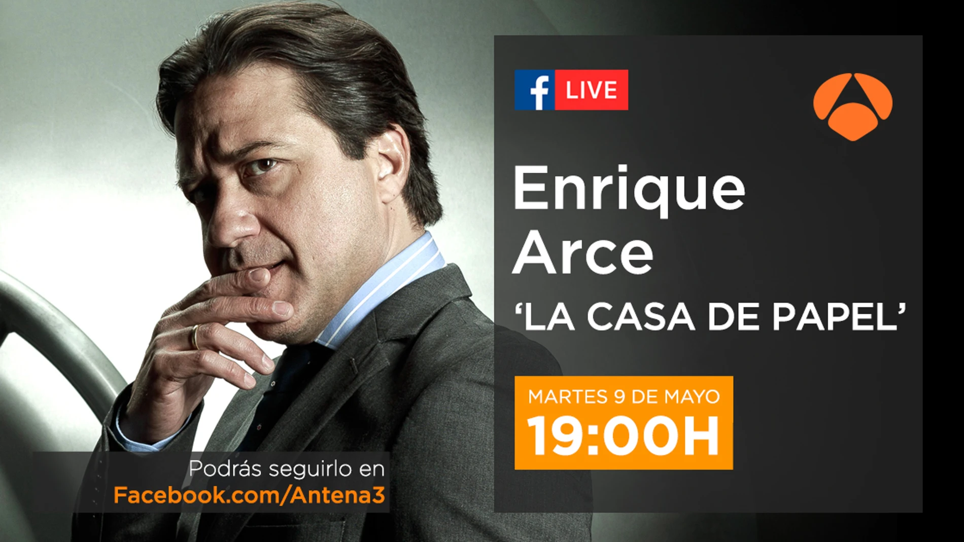 Enrique Arce estará en directo en Facebook Live