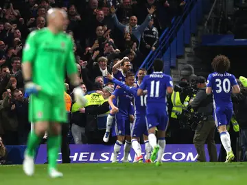 Los jugadores del Chelsea celebran un gol ante el Middlesbrough Los jugadores del Chelsea celebran un gol ante el Middlesbrough