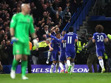 Los jugadores del Chelsea celebran un gol ante el Middlesbrough Los jugadores del Chelsea celebran un gol ante el Middlesbrough