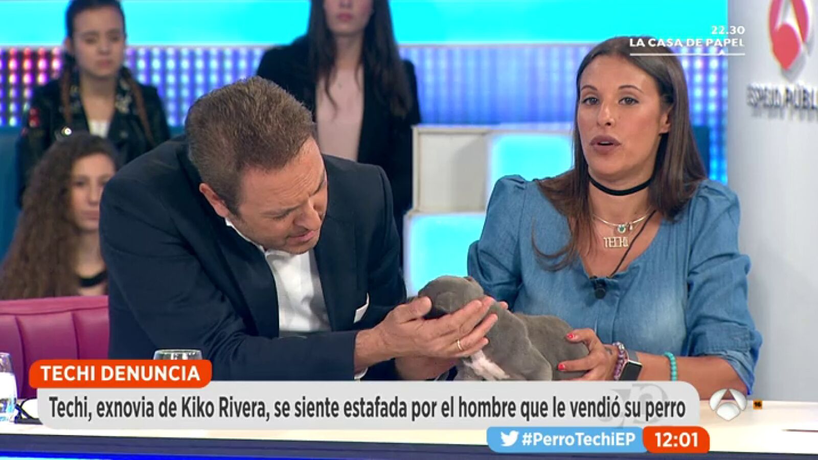 'Techi' acude al plató de Espejo Público para denunciar al hombre que le vendió un perro enfermo