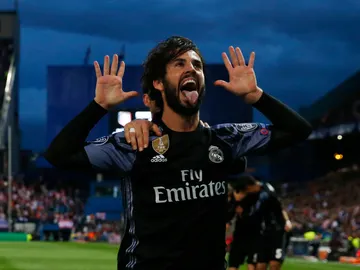 Isco celebrando su gol al Atlético de Madrid Isco celebrando su gol al Atlético de Madrid