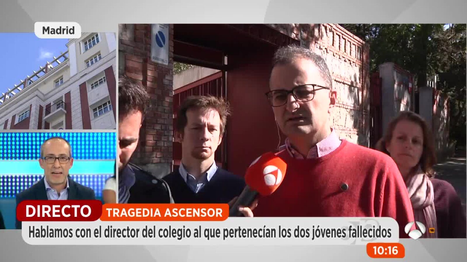 El director del colegio donde estudiaban los jóvenes muertos en un ascensor: 