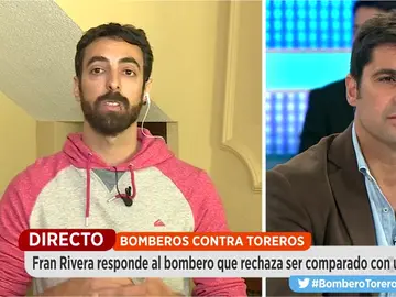 Frame 216.762157 de: Un bombero a Fran Rivera: "Mientras nosotros hacemos lo posible por salvar a una persona, vosotros os limitáis a rematar la jugada" Frame 216.762157 de: Un bombero a Fran Rivera: "Mientras nosotros hacemos lo posible por salvar a una persona, vosotros os limitáis a rematar la jugada"