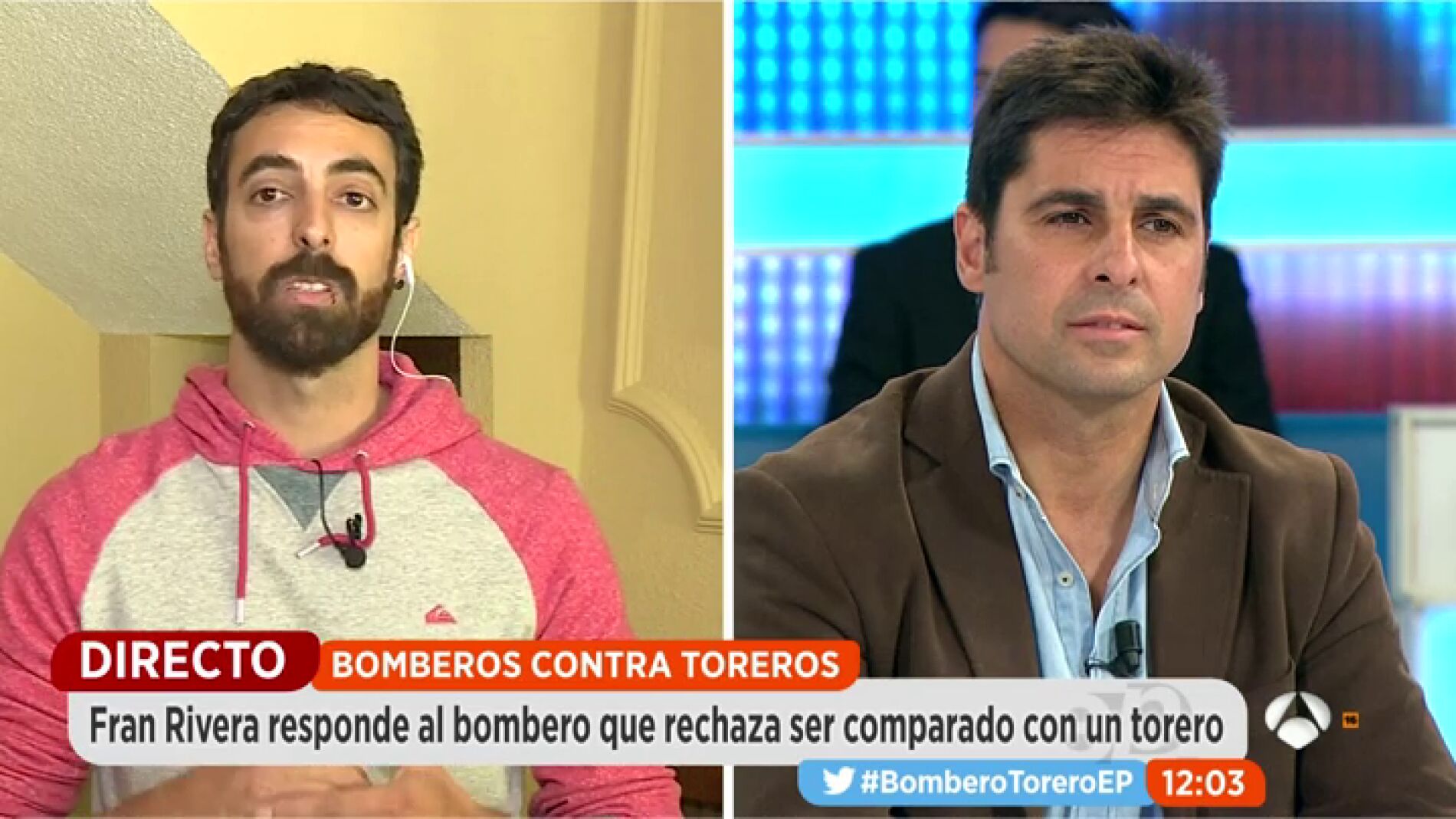 Frame 216.762157 de: Un bombero a Fran Rivera: "Mientras nosotros hacemos lo posible por salvar a una persona, vosotros os limit&aacute;is a rematar la jugada"