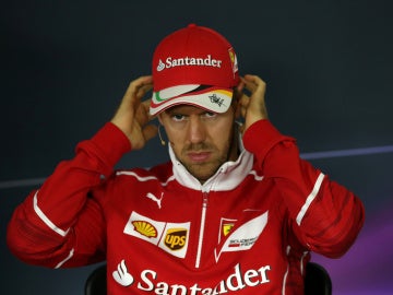 Sebastian Vettel, durante la rueda de prensa