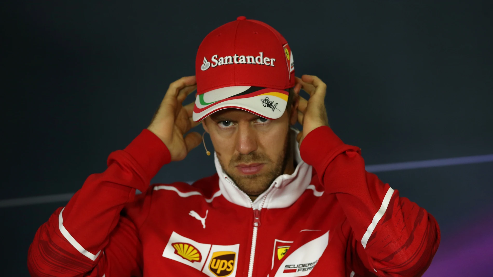 Sebastian Vettel, durante la rueda de prensa