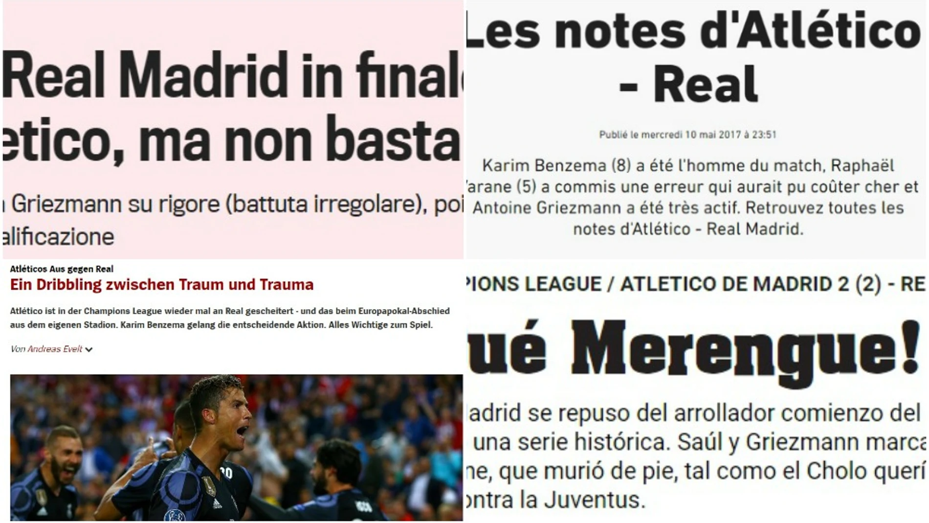 La prensa mundial tras el Atlético - Real Madrid
