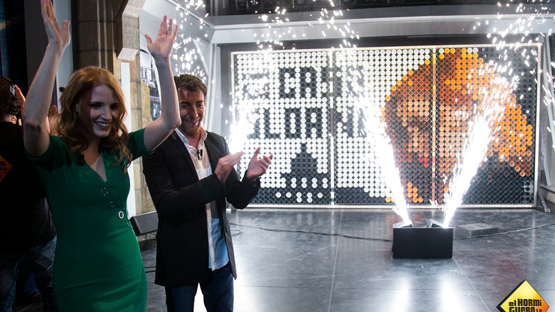 El espectacular arte de 'El Hormiguero' en homenaje a Jessica Chastain