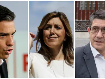 Pedro Sánchez, Susana Díaz y Patxi López Pedro Sánchez, Susana Díaz y Patxi López